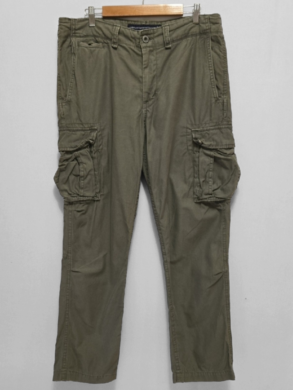 American‎ Eagle Men's Original Straight Cargo Pants 36 X 34 Olive Utility Y2K